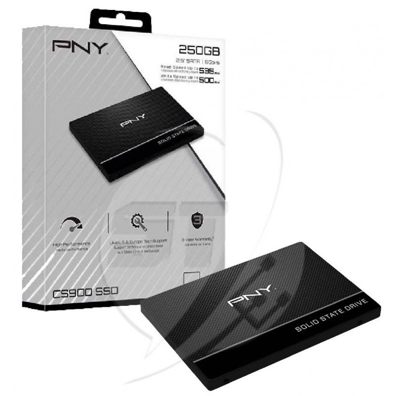 DISCO SOLIDO PNY SSD 250GB WRITE 500 MB/S READ 535 MB/S BLACK
